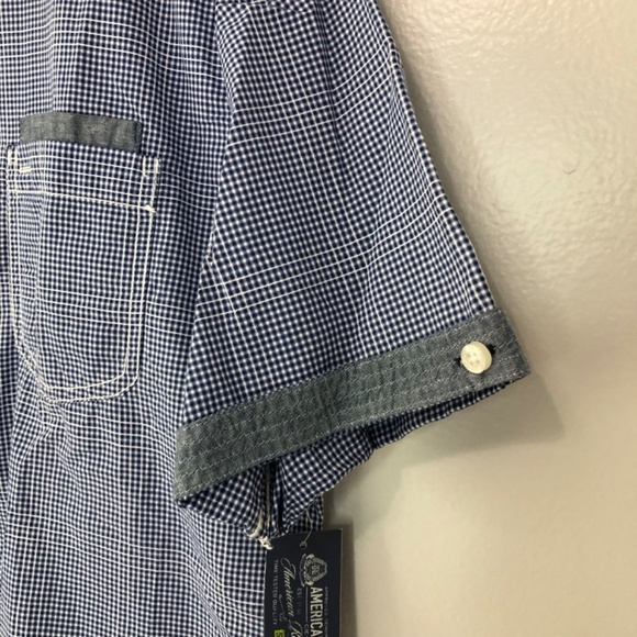 American Rag Cie Mens Slim Fit Plaid Short Sleeve - Large - Picture 7 of 15